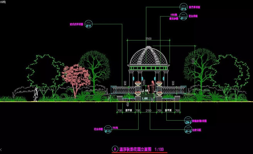 中轴对称的磅礴气势-自然野趣的造景手法-中信某高端地产项目景观设计全套施工图（园建+水电+植物）