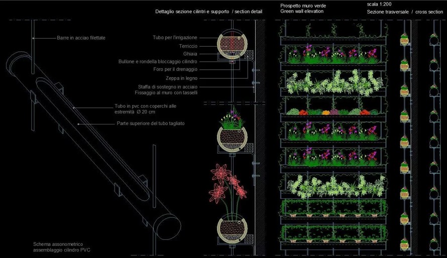 国外立体绿化施工图顶豪项目参考资料-种植墙-立体绿化墙-艺术绿墙施工图（该项目资料为：7个CAD文件）