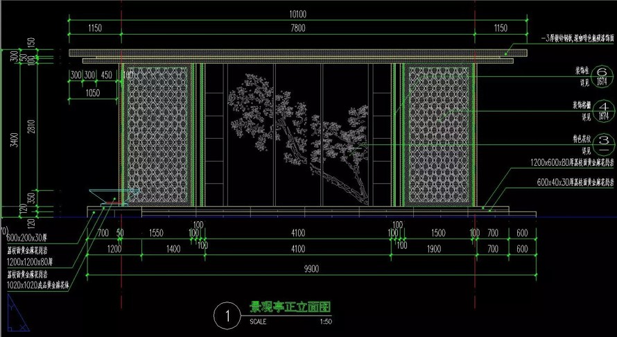 装置艺术景墙-特色花纹凉亭-精品水景处理-新亚洲风格顶豪级地产示范区景观设计全套园建施工图+局部SU模型