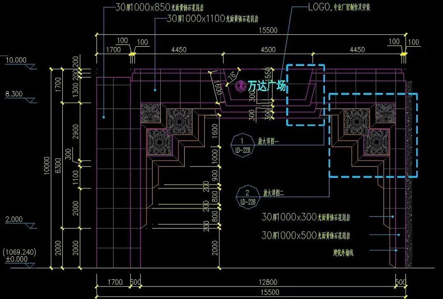 六十亿巨资打造-国际化水平城市综合体-内蒙呼市万达城市综合体二区景观设计全套施工图（园建 +植物 +水电+结构）