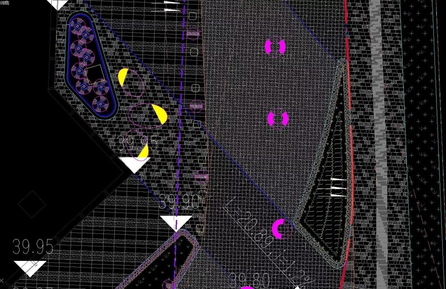 不同材质交接处理-麦田国际打造城市CBD的经典商业空间-景观工程四期和五期全套施工图（园建+绿化+水电）