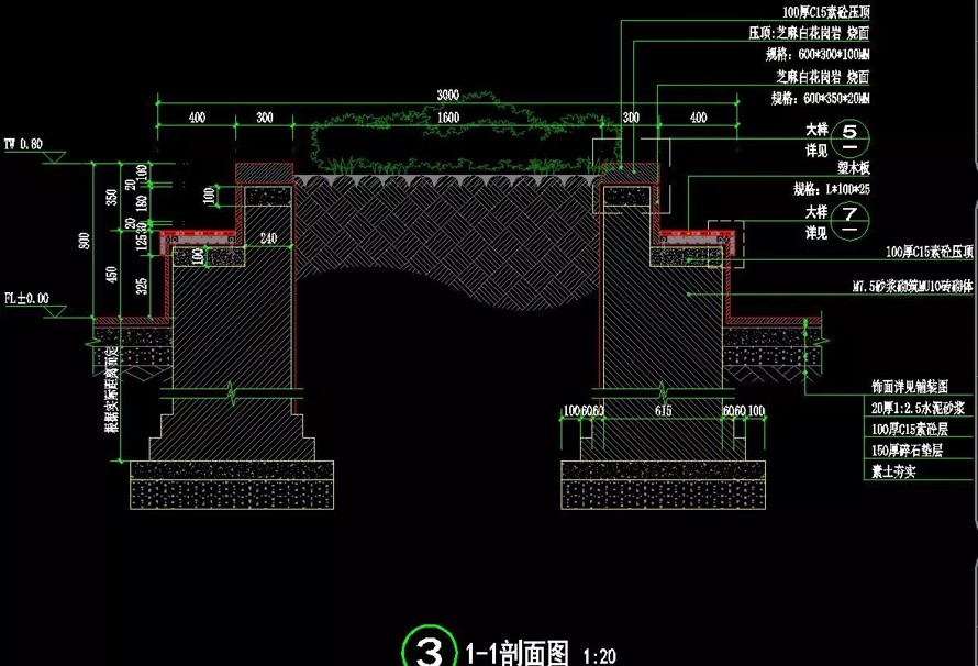 河道生态治理工程-某市大型河道生态治理及周边绿地景观设计全套施工图（园建+绿化+结构+水电）