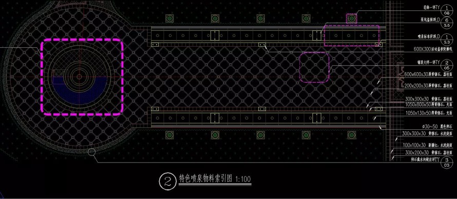 魔纹花坛-下沉草坪-水钵雕塑-法式皇家园林景观-某市法式滨江豪宅示范区景观施工图（全套包括：园建+水电+绿化+结构）