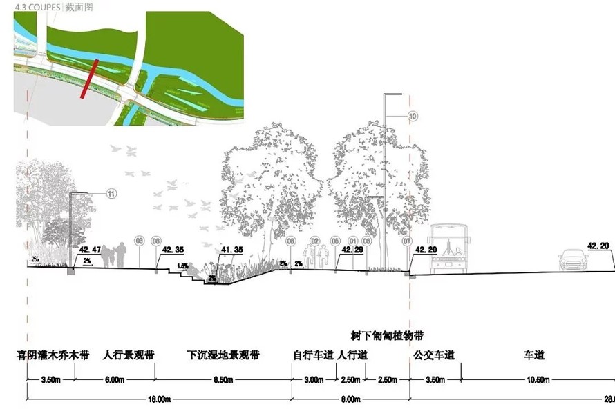 国家级新区-长沙湘江新区梅溪湖路西延线景观工程设计方案-法国岱禾规划与景观事务所（该项目资料为：180页PDF高清文