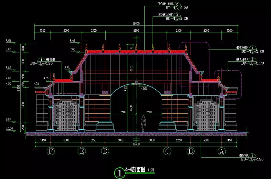 恒大豪宅经典景观构筑-亭廊组合标准设计制图-三个经典亭廊组合标准化施工图+SU模型（三个亭廊组合施工详图+SU精细模型）