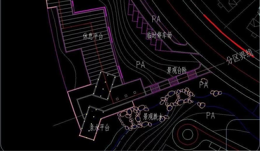 城市进出口开发区-大型人工湖-1.7公里滨湖公园景观规划设计全套园建施工图（包括：全套园建施工图+水电施工图）