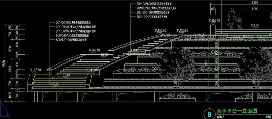 城市进出口开发区-大型人工湖-1.7公里滨湖公园景观规划设计全套园建施工图（包括：全套园建施工图+水电施工图）