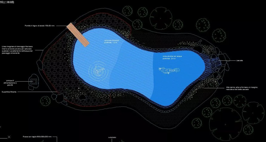 国外施工技术精品参考资料-泳池-鱼池-自然水景做法CAD详图（该项目资料为：19个CAD文件）