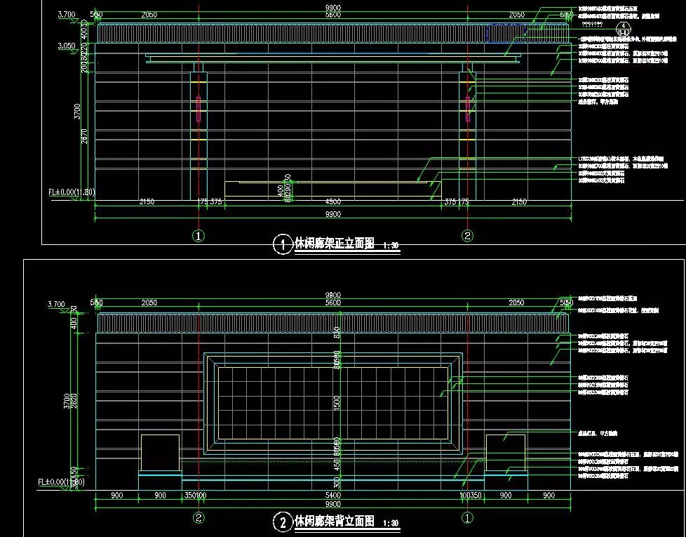 最新整理-九个新古典主义景观经典亭廊施工图（其中四个带SU模型）集合-知名等设计院设计