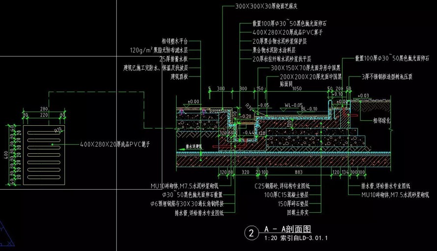 采用45°构图-彰显以人为本理念-广东某高档地产项目景观设计全套施工图（园建+绿化+水电+结构）