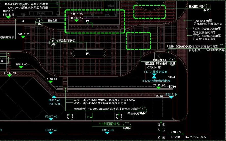 12万㎡城市文化综合体景观施工图--城市文化广场--妇幼保健中心--综合活动区屋顶花园全套施工图（园建+水电+植物）