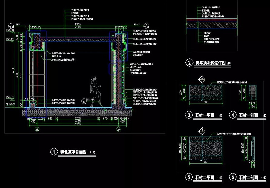 最新整理-九个新古典主义景观经典亭廊施工图（其中四个带SU模型）集合-知名等设计院设计