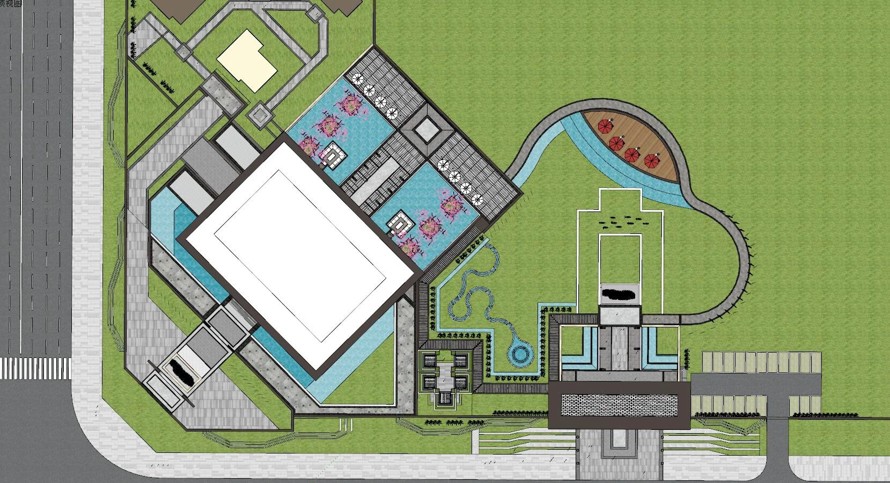 新亚洲风格顶豪示范区-简洁风精品好模型-某顶豪新亚洲风格示范区景观设计SU精细模型（1个SU模型文件）