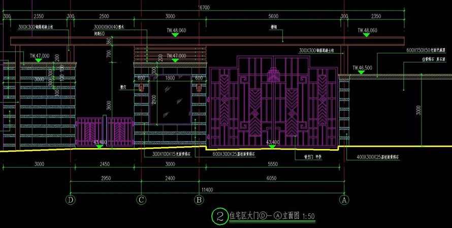 高品质商业文化住区-某市高品质地产项目-居住区+商业区景观工程全套施工图（园建+绿化+水电）