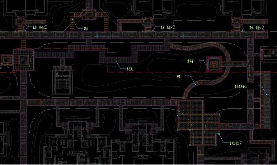 六十亿巨资打造-国际化水平城市综合体-内蒙呼市万达城市综合体二区景观设计全套施工图（园建 +植物 +水电+结构）