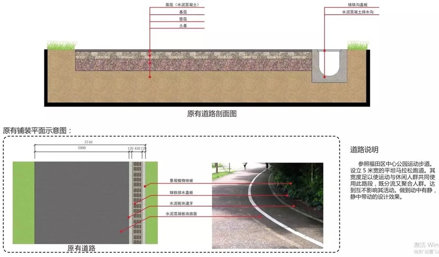 登山步道-中山公园小型马拉松跑道景观设计提升工程设计方案+园建施工图（园建施工图+设计方案28页PDF文件）