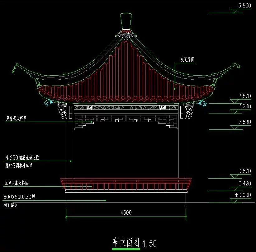 延续中式风格--提升景观品质--3.5万㎡城市山地公园景观提质改造全套施工图（ 园建 +水电 +绿化全套施工图）