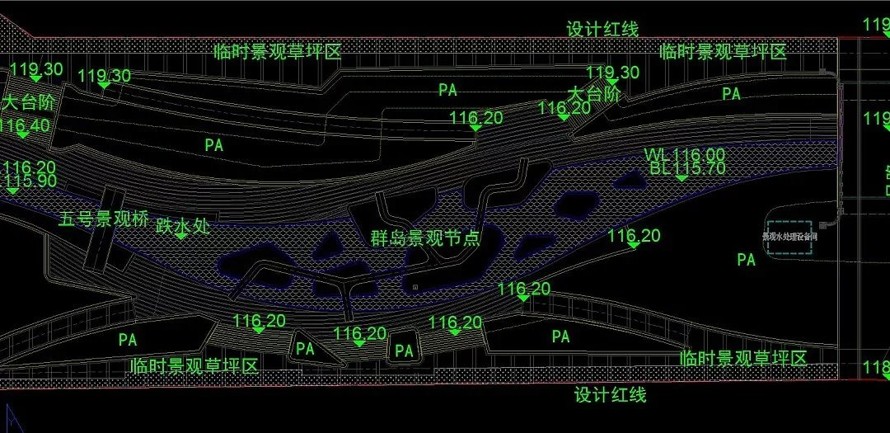 世界五百强的上市公司--一流设计院AEcom景观设计项目--千岛湖中轴溪及珍珠广场景观全套施工图+实景照片