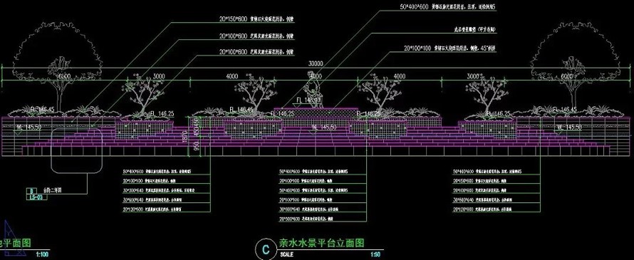 城市进出口开发区-大型人工湖-1.7公里滨湖公园景观规划设计全套园建施工图（包括：全套园建施工图+水电施工图）