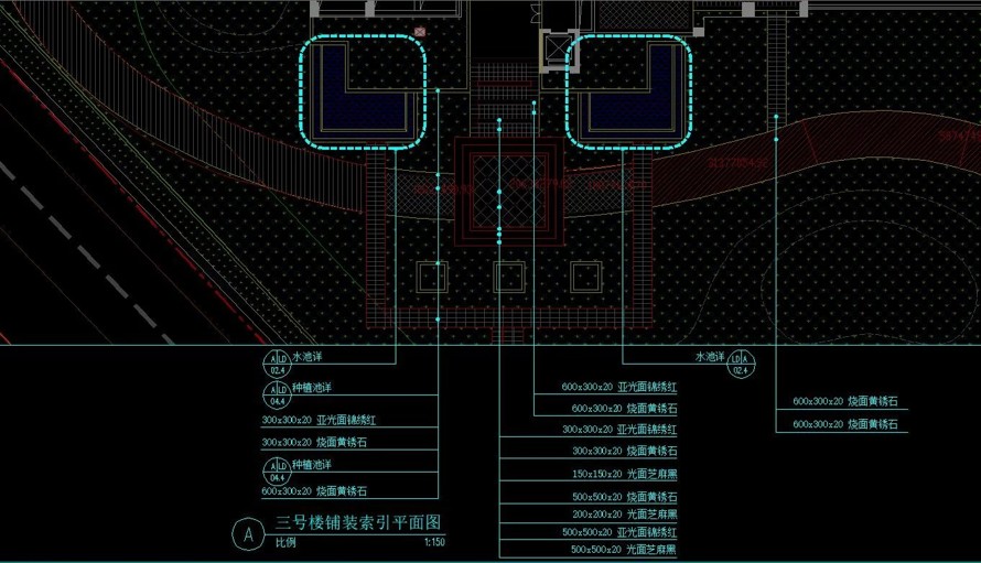 狭长地块地产项目景观设计经典布局-中粮某高端地产项目景观设计全套施工图（园建+水电+植物）