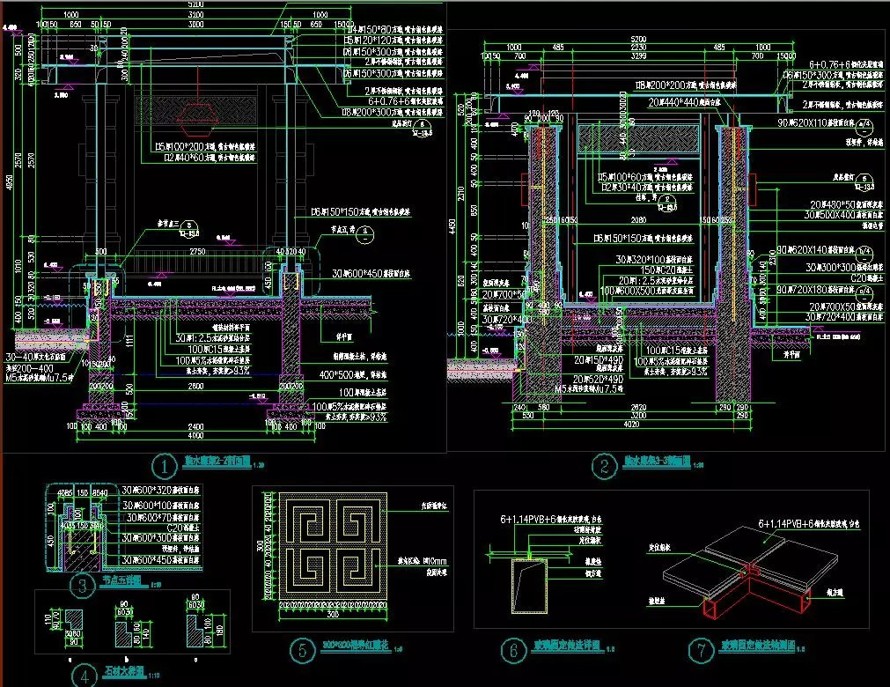 最新整理-九个新古典主义景观经典亭廊施工图（其中四个带SU模型）集合-知名等设计院设计